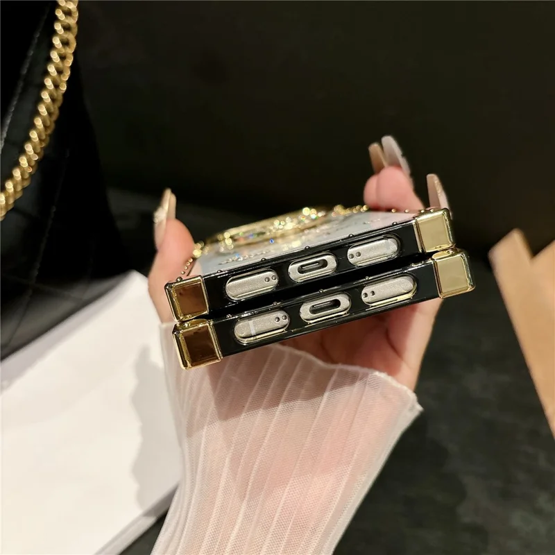 For iPhone Air Cases Rhinestone Decor Butterfly Pattern TPU + PC Phone Cover - Purple