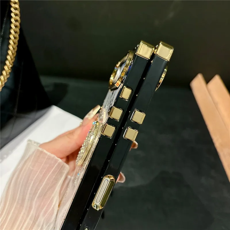 For iPhone Air Cases Rhinestone Decor Butterfly Pattern TPU + PC Phone Cover - Purple