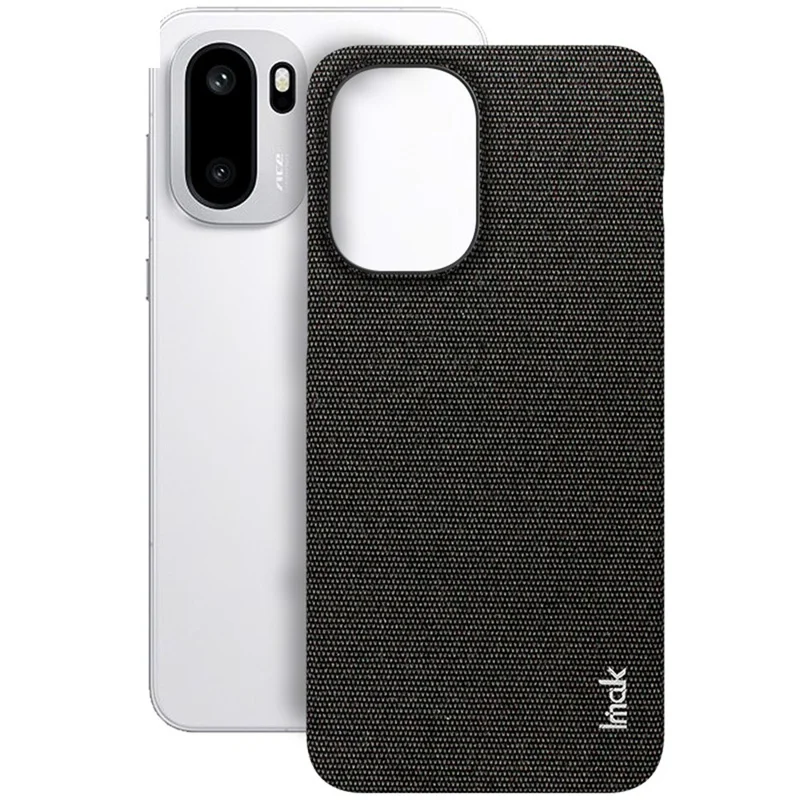 IMAK Ruiyi Series for OnePlus Ace 6T 5G / Ace 6 5G / 15R 5G Case Fabric Texture Leather + PC Phone Back Cover - Black