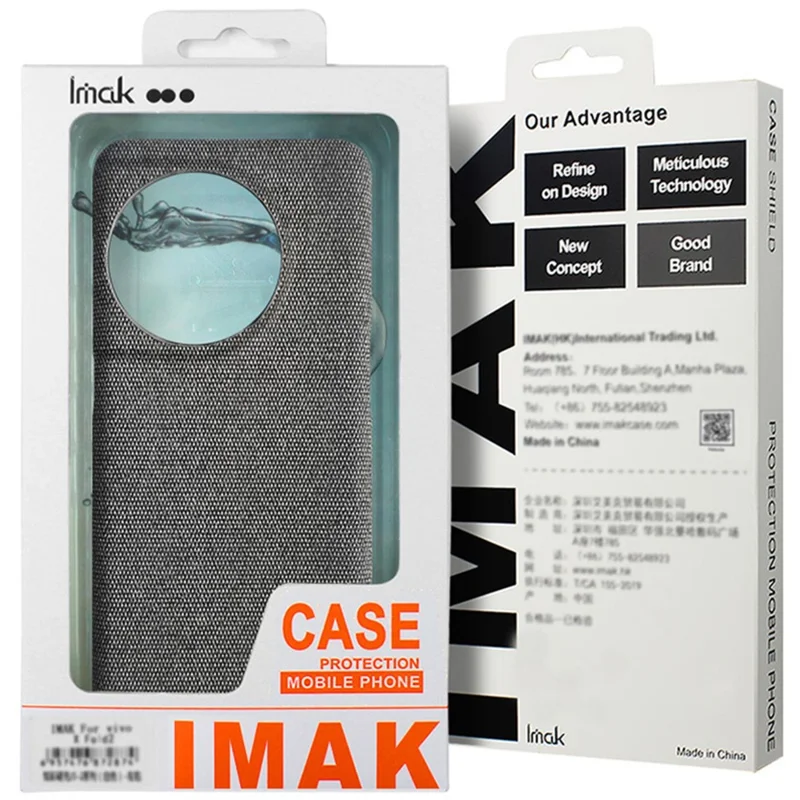 IMAK Ruiyi Series for OnePlus Ace 6T 5G / Ace 6 5G / 15R 5G Case Fabric Texture Leather + PC Phone Back Cover - Black