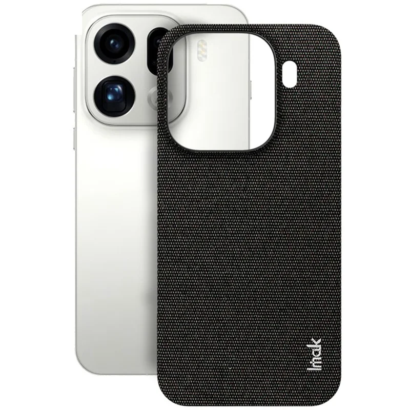 IMAK Série Ruiyi pour Oppo Find X9 Pro 5G Étui Texture Tissu Cuir + PC Couverture Arrière pour Téléphone - Noir