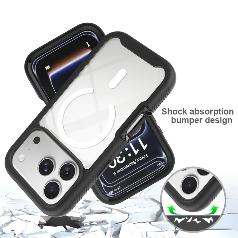 For iPhone 17 Pro Max Magnetic Case PC + TPU Protective Phone Back Cover (No PET Film) - Red