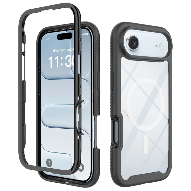 Coque de protection pour iPhone Air Magnétique PC + TPU (sans film PET) - Noir