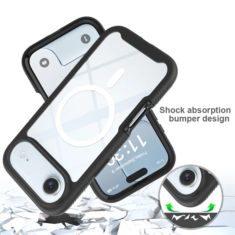 Coque de protection pour iPhone Air Magnétique PC + TPU (sans film PET) - Noir