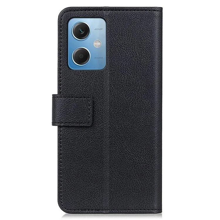 Cell Phone Case for Xiaomi Redmi Note 12 5G (Global) / (India) / (China) / Poco X5 5G Anti-scratch Textured PU Leather Stand Folio Flip Wallet Cover - Black