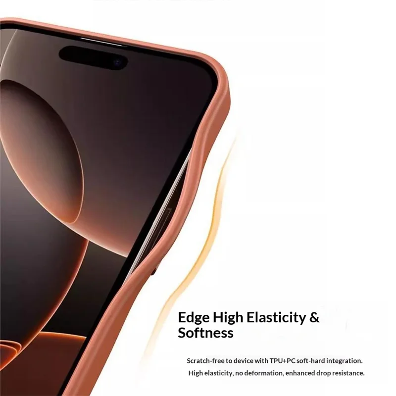 Funda para iPhone 17 Pro Max con botón de foto de IA Matte PC + Cubierta de teléfono TPU compatible con MagSafe - Naranja