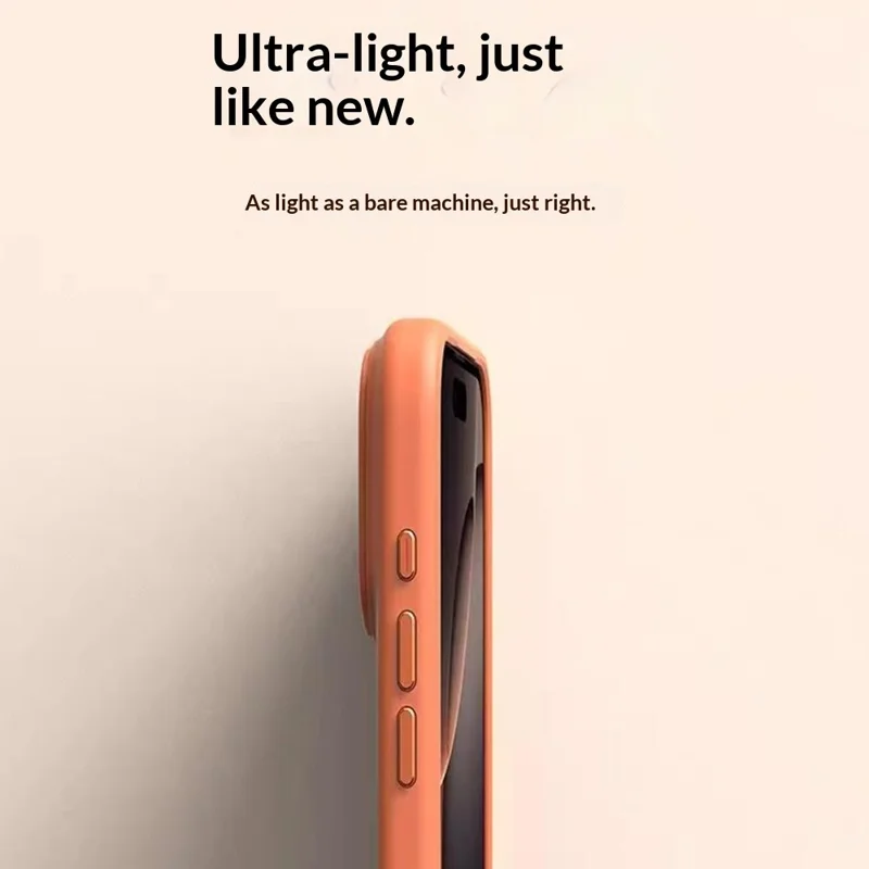 Funda para iPhone 17 Pro Max con botón de foto de IA Matte PC + Cubierta de teléfono TPU compatible con MagSafe - Naranja