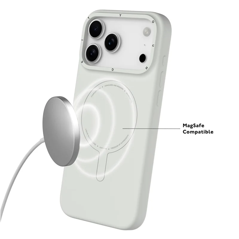 YOUNGKIT Morandi Series Para Funda de iPhone 17 Pro Compatible con MagSafe Carcasa de Silicona Líquida PC - Naranja