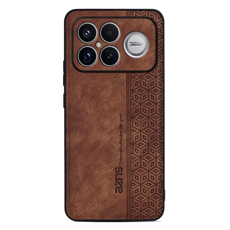 AZNS voor Xiaomi Redmi K90 Pro Max 5G / Poco F8 Ultra hoes Beschermende PU-leer beklede TPU telefoonhoes - Bruin