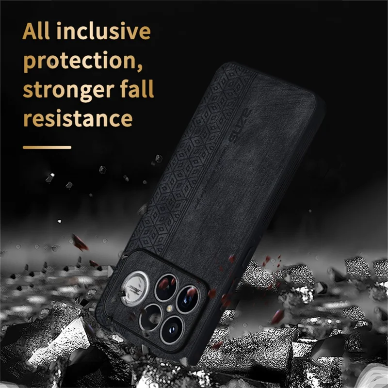 AZNS voor Xiaomi Redmi K90 Pro Max 5G / Poco F8 Ultra hoes Beschermende PU-leer beklede TPU telefoonhoes - Bruin