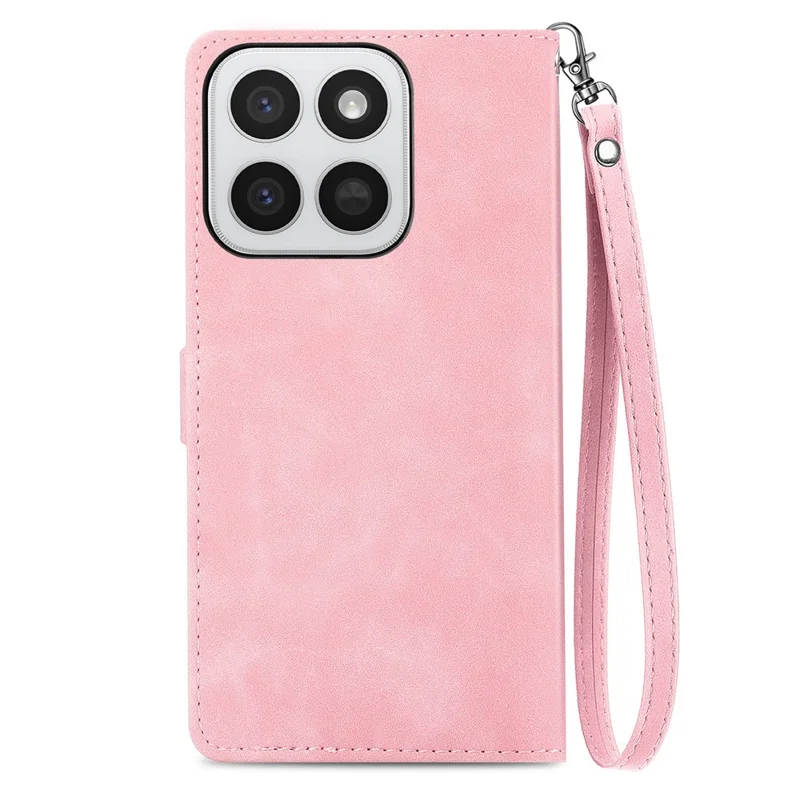 Custodia per telefono per Honor 400 Smart 5G / 400 Smart 4G / X7d 4G / X7d 5G Portafoglio con Cerniera con Tracolla Custodia per Telefono in PU con Stampa Floreale - Rosa