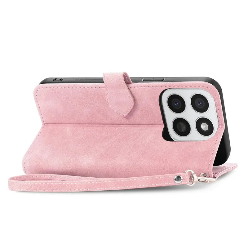 Custodia per telefono per Honor 400 Smart 5G / 400 Smart 4G / X7d 4G / X7d 5G Portafoglio con Cerniera con Tracolla Custodia per Telefono in PU con Stampa Floreale - Rosa