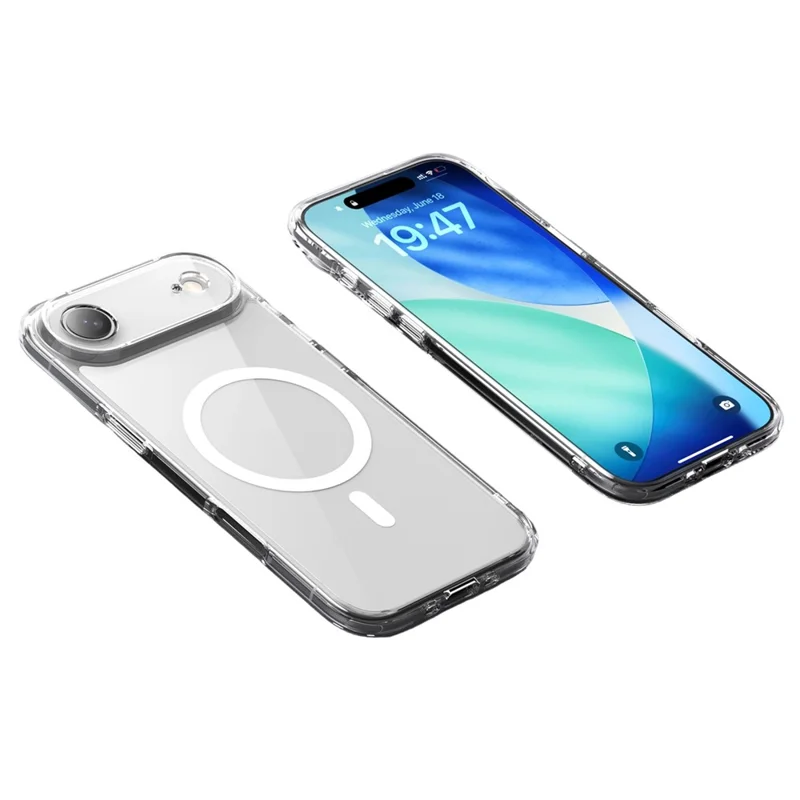 IPAKY For iPhone Air Clear Case TPU + PC Slim Phone Back Cover Compatible with MagSafe - Transparent