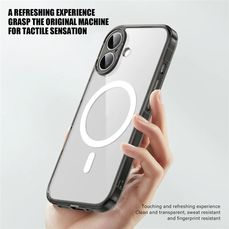 IPAKY pour iPhone 17 coque transparente en TPU + PC fine compatible MagSafe - Transparent