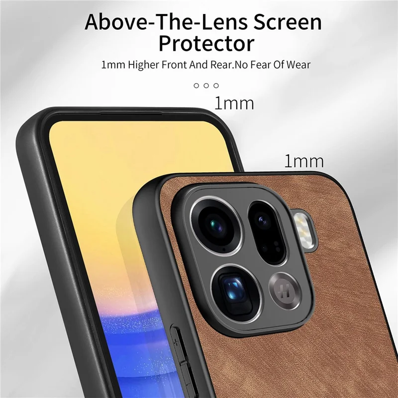 Voor Oppo Find X9 Pro 5G Hoesje Stootvrij Slank Retro Leren Telefoon Achterkant - Bruin