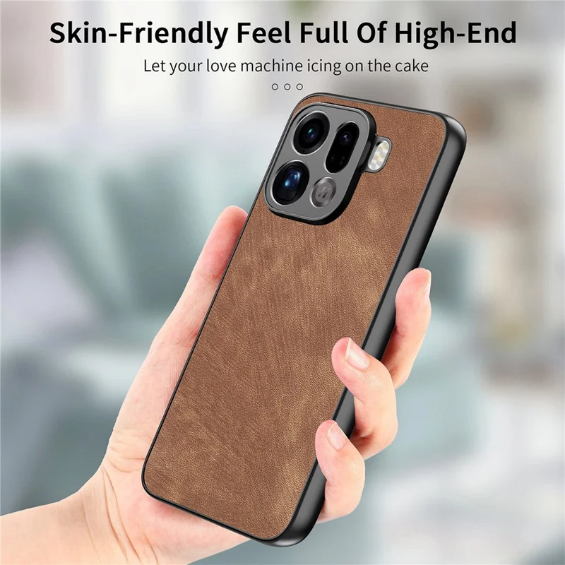 Voor Oppo Find X9 Pro 5G Hoesje Stootvrij Slank Retro Leren Telefoon Achterkant - Bruin