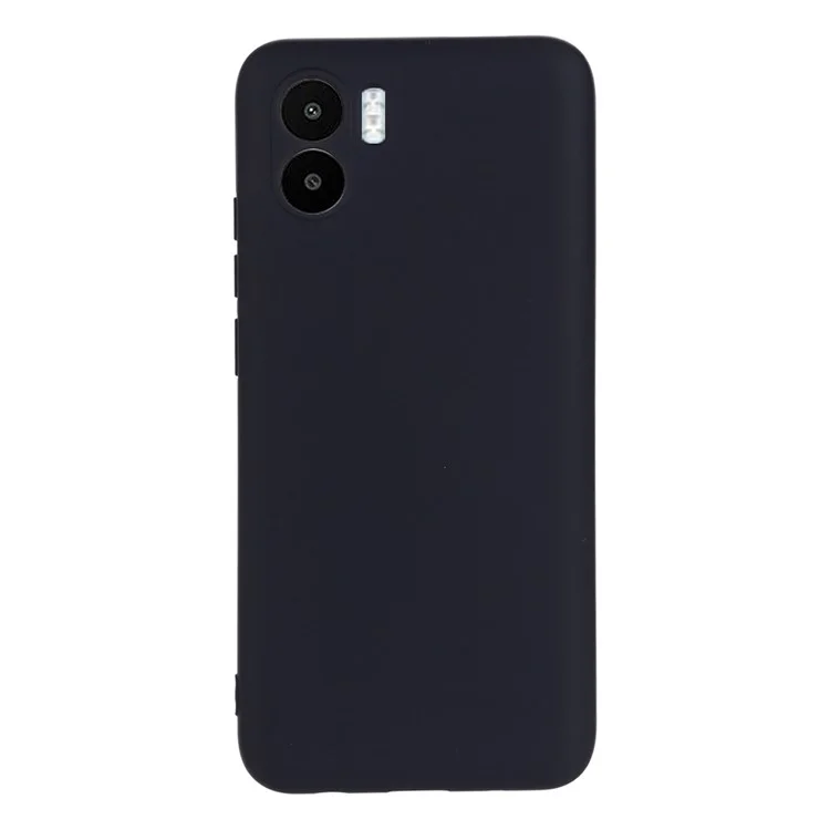 For Xiaomi Redmi A2 4G / A1 4G Soft Liquid Silicone Cell Phone Case Microfiber Lining Anti-Scratch Cover with Strap - Black
