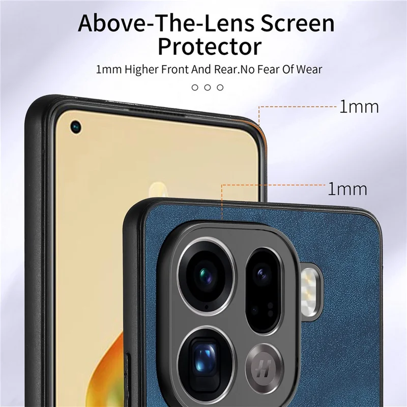 For Oppo Find X9 Pro 5G Phone Case Leather Back Cover with Card Slots Kickstand - Blue