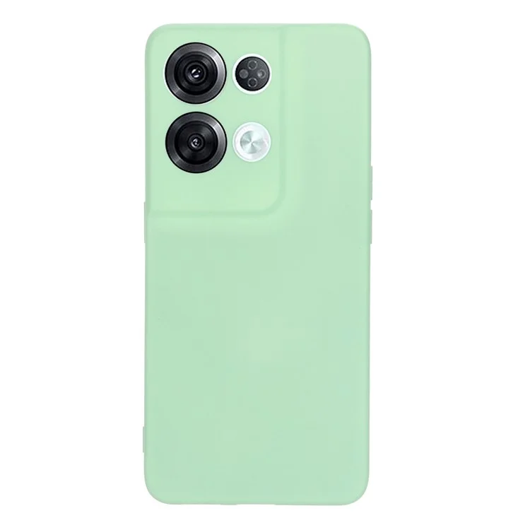 For Oppo Reno8 Pro+ 5G (Global Version) Liquid Silicone Microfiber Lining Protective Case Camera Protection Shockproof  Anti-Drop Phone Cover with Strap - Green