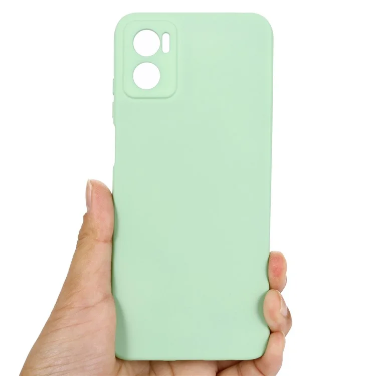 Per Motorola Moto E22 4G / E22i 4G Custodia in Silicone Liquido Anti-Graffio Fodera Morbida Protezione della Fotocamera Custodia per Telefono con Cinturino - Verde
