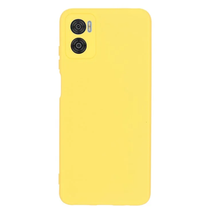 Para Motorola Moto E22 4G / E22i 4G Funda de Silicona Líquida Anticorrosión Forro Suave Protección de la Cámara Funda de Teléfono con Correa - Amarillo