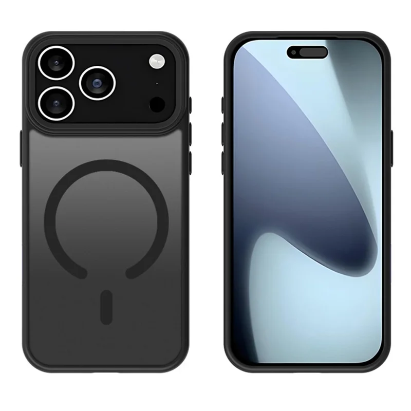 For iPhone 17 Pro Case AI Touch Camera Button PC TPU Phone Cover Compatible with MagSafe - Black