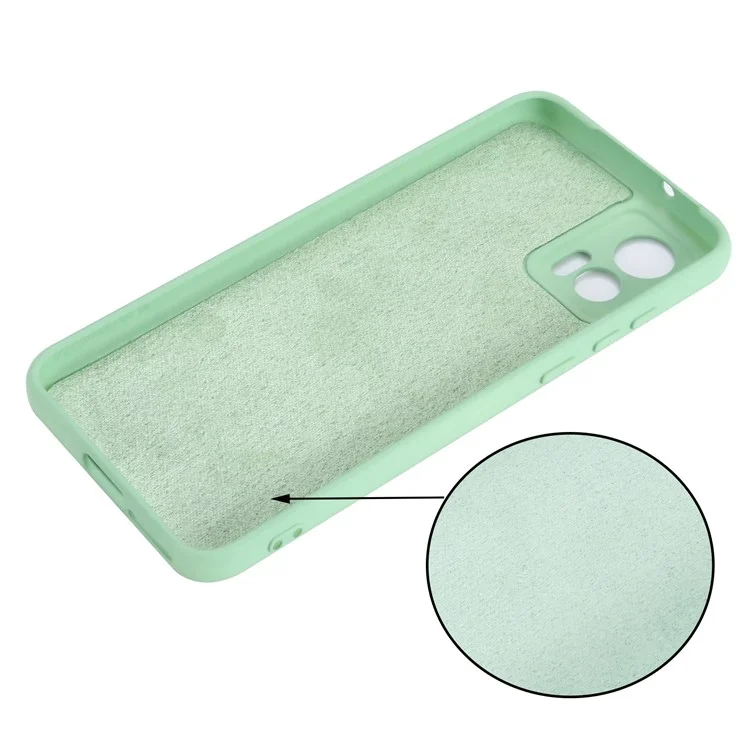 Pour Motorola Edge 30 Neo 5G / Edge 30 Lite Anti-rayures Étui de téléphone portable en silicone liquide Coque de protection antichoc avec sangle - Vert