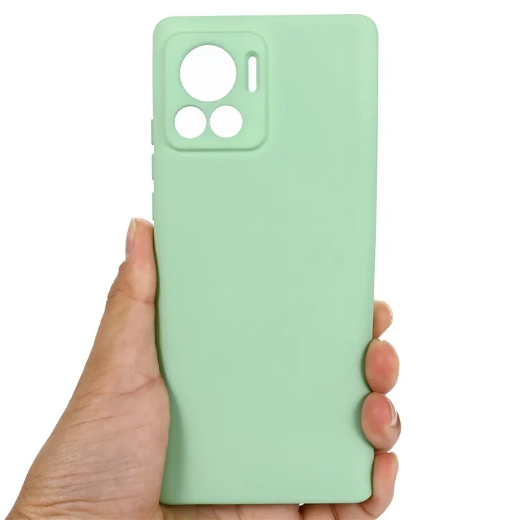 For Motorola Moto X30 Pro 5G / Edge 30 Ultra 5G Liquid Silicone Soft Touch Case Microfiber Lining Camera Protection Phone Cover with Strap - Green