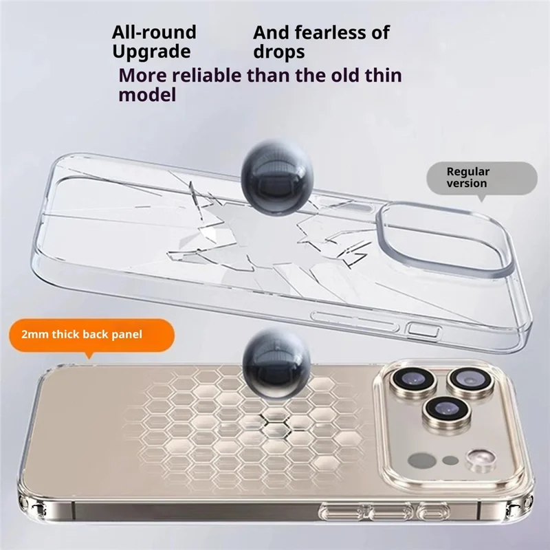 For iPhone 17 Pro Case 2.0mm Clear TPU Phone Case with AI Camera Button