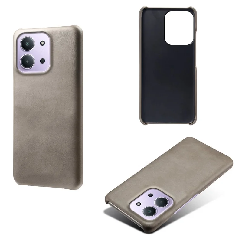 Phone Case for Xiaomi Redmi 15C 4G (EU) (173mm) / Redmi 15C 5G (EU) (173mm) / Poco C85 4G (173mm) Calf Texture PU Leather Hard PC Cover - Grey