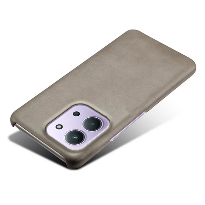 Phone Case for Xiaomi Redmi 15C 4G (EU) (173mm) / Redmi 15C 5G (EU) (173mm) / Poco C85 4G (173mm) Calf Texture PU Leather Hard PC Cover - Grey