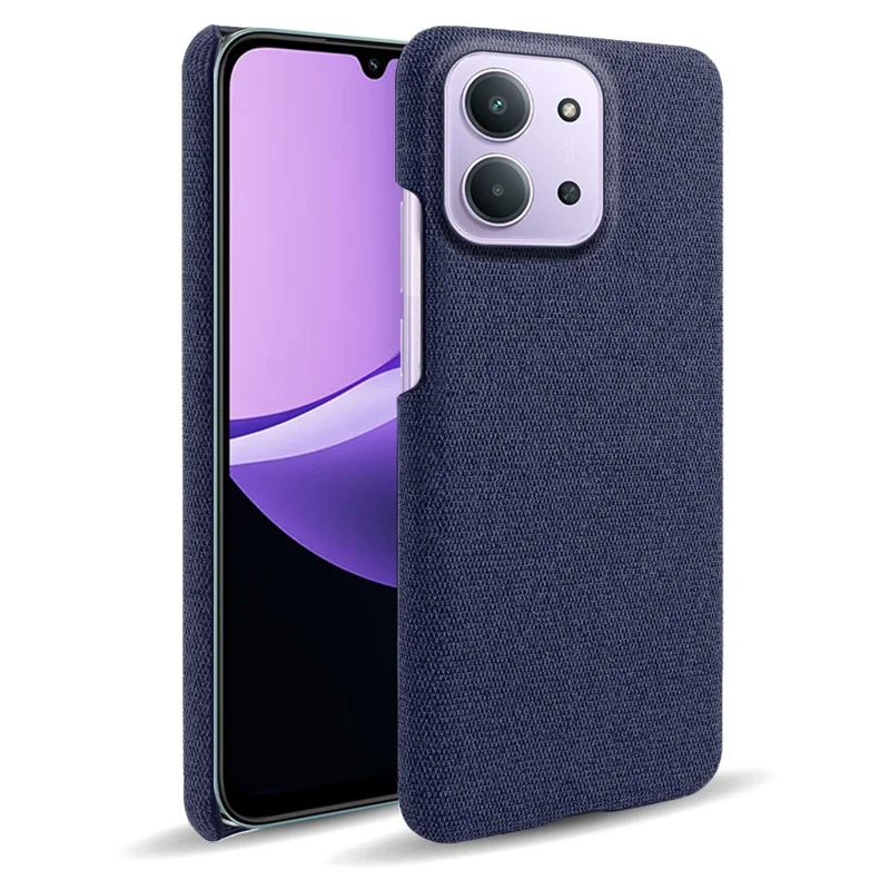غطاء هاتف لـ Xiaomi Redmi 15C 4G (الاتحاد الأوروبي) (173 مم) / Redmi 15C 5G (الاتحاد الأوروبي) (173 مم) / Poco C85 4G (173 مم) مصنوع من قماش مقاوم للخدوش مع غطاء خلفي من البولي كربونات - أزرق