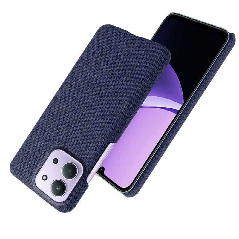 غطاء هاتف لـ Xiaomi Redmi 15C 4G (الاتحاد الأوروبي) (173 مم) / Redmi 15C 5G (الاتحاد الأوروبي) (173 مم) / Poco C85 4G (173 مم) مصنوع من قماش مقاوم للخدوش مع غطاء خلفي من البولي كربونات - أزرق