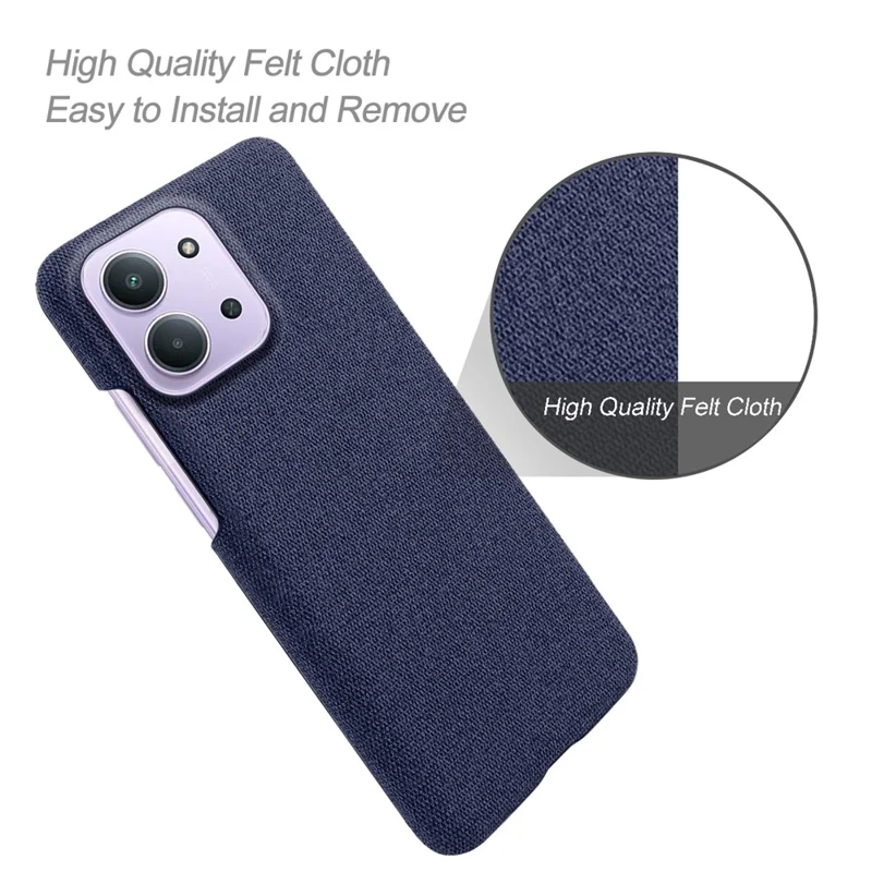 غطاء هاتف لـ Xiaomi Redmi 15C 4G (الاتحاد الأوروبي) (173 مم) / Redmi 15C 5G (الاتحاد الأوروبي) (173 مم) / Poco C85 4G (173 مم) مصنوع من قماش مقاوم للخدوش مع غطاء خلفي من البولي كربونات - أزرق