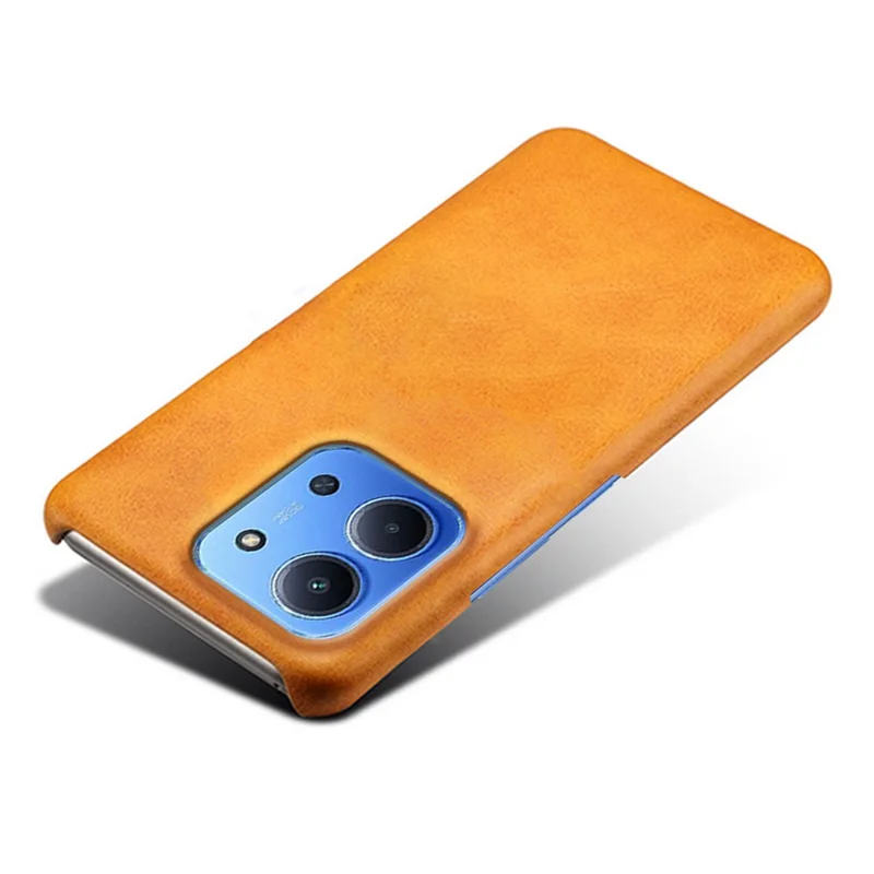 For Xiaomi Redmi 15C 4G (Global) (171mm) / Poco C85 4G (171mm) Case Calf Texture PU Leather Hard PC Protective Phone Cover - Orange