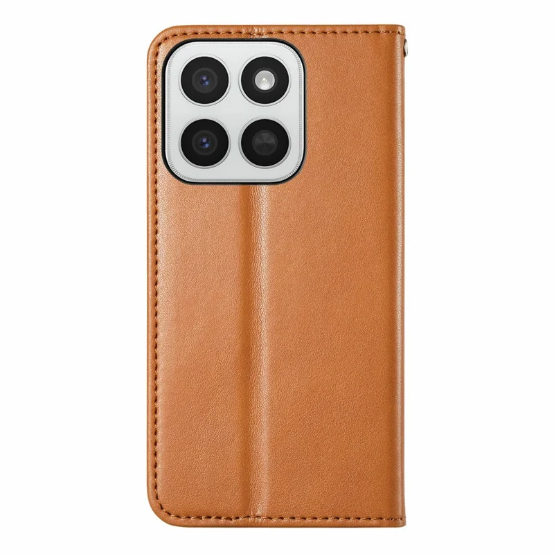 Telefoonhoesje voor Honor 400 Smart 5G / 400 Smart 4G / X7d 4G / X7d 5G Portemonnee Leren Hoesje met Driekleurige Steek en Elastische Polsband - Bruin