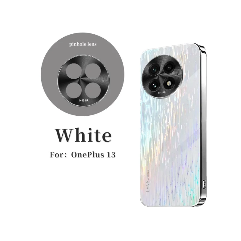 For OnePlus 13 Colorful Phone Case Ultra Slim Dropproof Hard PC Back Cover - White