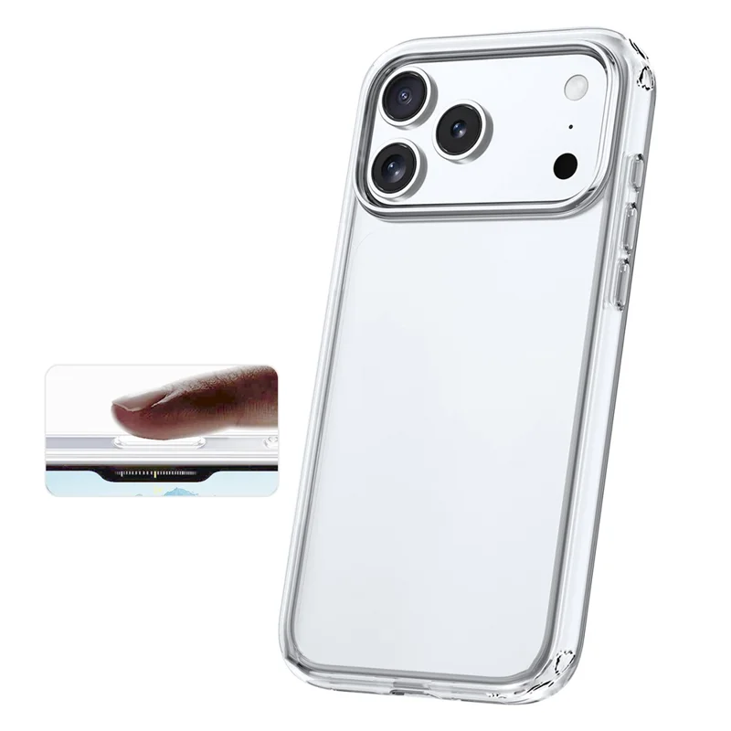Coque pour iPhone 17 Pro Max, coque transparente en TPU de 2,0 mm avec bouton appareil photo IA