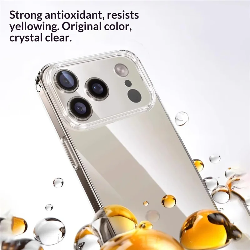 Coque pour iPhone 17 Pro Max, coque transparente en TPU de 2,0 mm avec bouton appareil photo IA