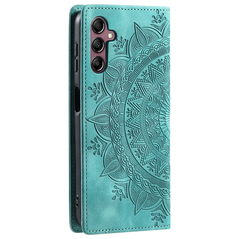 For Samsung Galaxy A27 Case Magnetic Closing Leather Phone Cover Pattern Imprinted - Mint Green