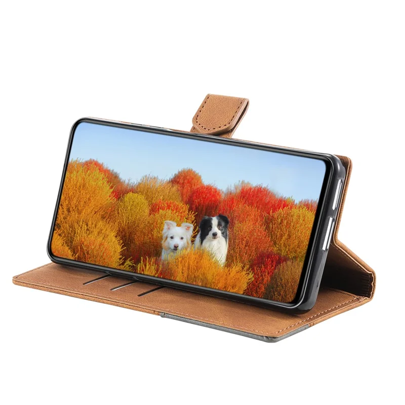 TTUDRCH Style 004 For Samsung Galaxy A27 Leather Case RFID Blocking Wallet Stand Phone Cover with Strap - Brown