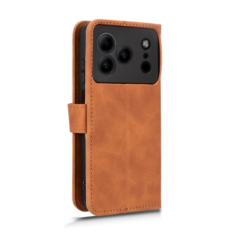 Чехол-книжка из искусственной кожи с подставкой и отделением для карт для Doogee Note 56, ощущение как у кожи, защита от падений, коричневый цвет