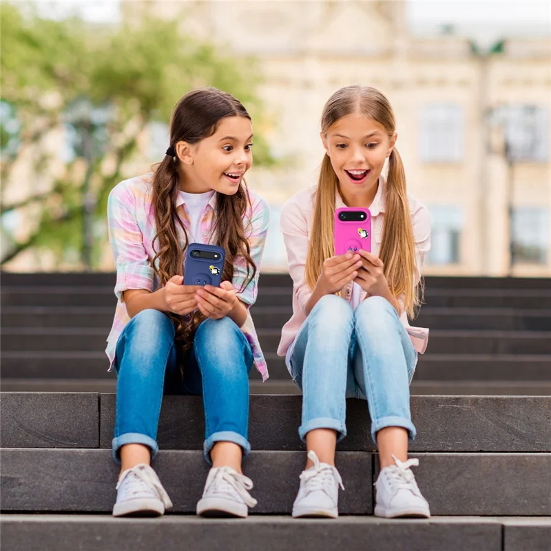 Coque pour iPhone Air, design pingouin avec support, housse de protection antichoc en EVA - Bleu marine