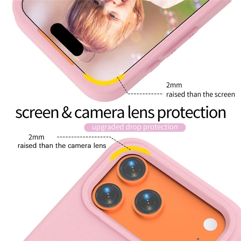 For iPhone 17 Pro Max Hoesje Pinguïn Ontwerp met Standaard Stootvaste EVA Telefoonhoes - Roze