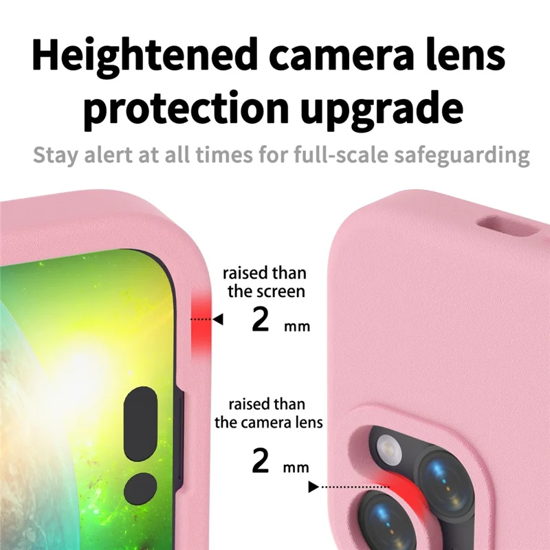 För iPhone 15 Skal Slagstark EVA Mobil Baklucka - Rosa