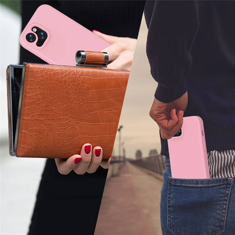 För iPhone 15 Skal Slagstark EVA Mobil Baklucka - Rosa