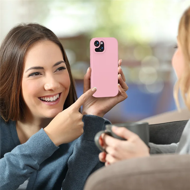 För iPhone 15 Skal Slagstark EVA Mobil Baklucka - Rosa