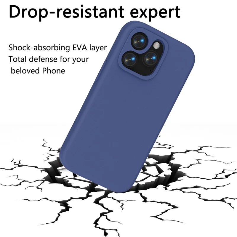For iPhone 15 Pro Max Case Shockproof EVA Phone Back Cover - Navy Blue