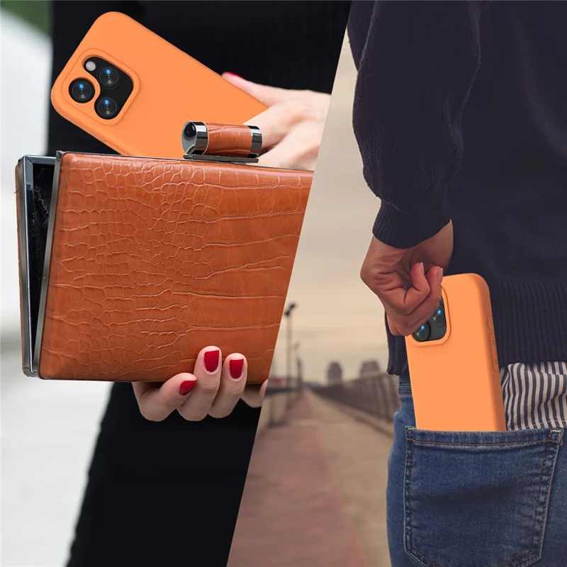 Obudowa na iPhone'a 14 Pro Max, odporna na wstrząsy, tylna osłona z tworzywa EVA - pomarańczowa