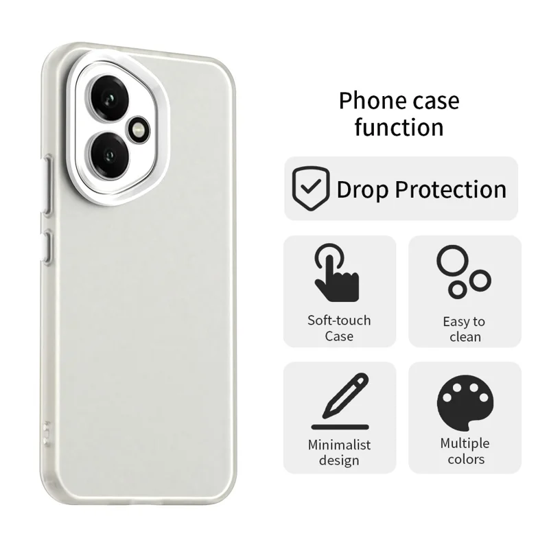 Fodral till Honor 400 5G (Global) PC + TPU + PET, matt, stötsäkert mobilhölje - Vit